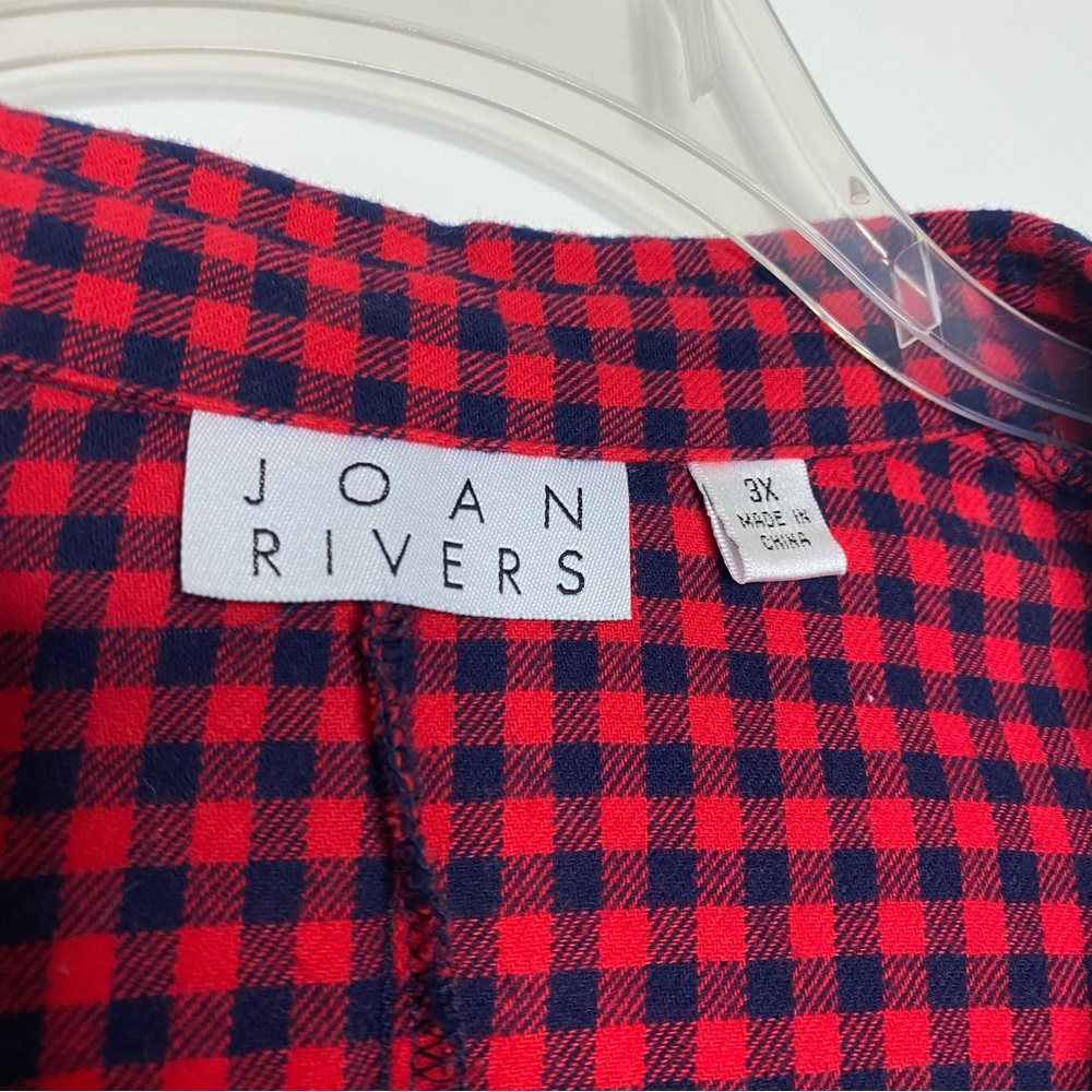Joan Rivers Gingham Button Down Flannel Shirt 3x … - image 4